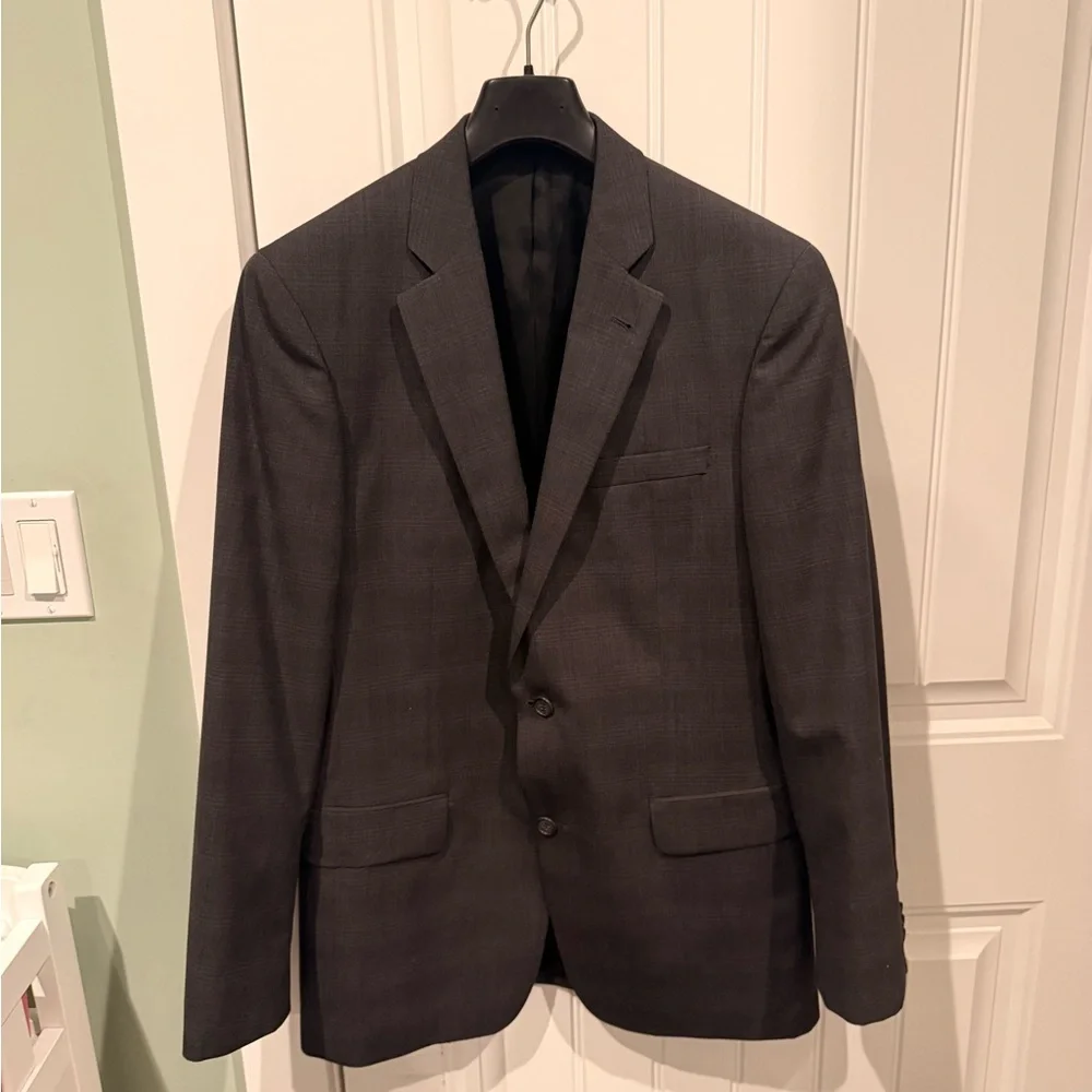 John Varvatos Star USA Charcoal Wool Blazer - 38R - Single Needle Tailored
